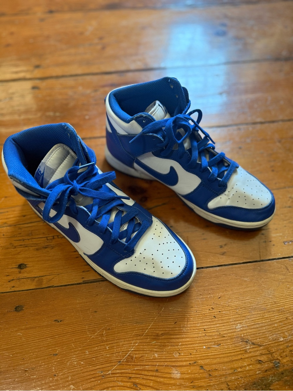 Nike Blue and White High-Top Sneakers